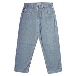 80s 90s vintage highwaisted stripe Guess jeans railroad stripe relaxed mom jean.